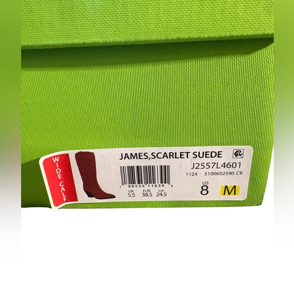 Sam Edelman NWT James Suede Western Boots in RED SCARLET in Sz 7, 8, 8.5 (W) - Picture 8 of 9